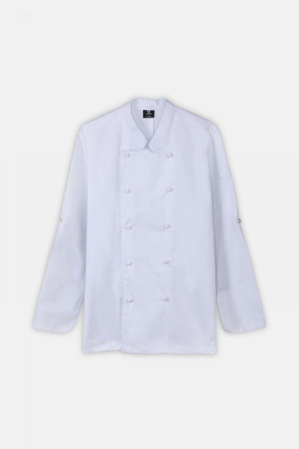 Chef Jacket Double Breasted Long Sleeve Poly Cotton Twill Weave 200 GSM
